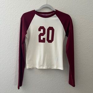 Edikted long sleeve raglan tshirt top medium